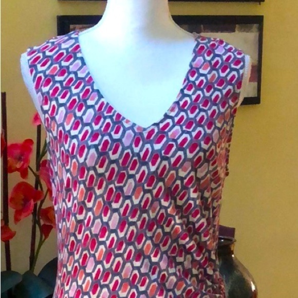 Nic & Zoe Geometric Bright Stone Print Sleeveless MIDI Dress Size Petite Large - Picture 4 of 15